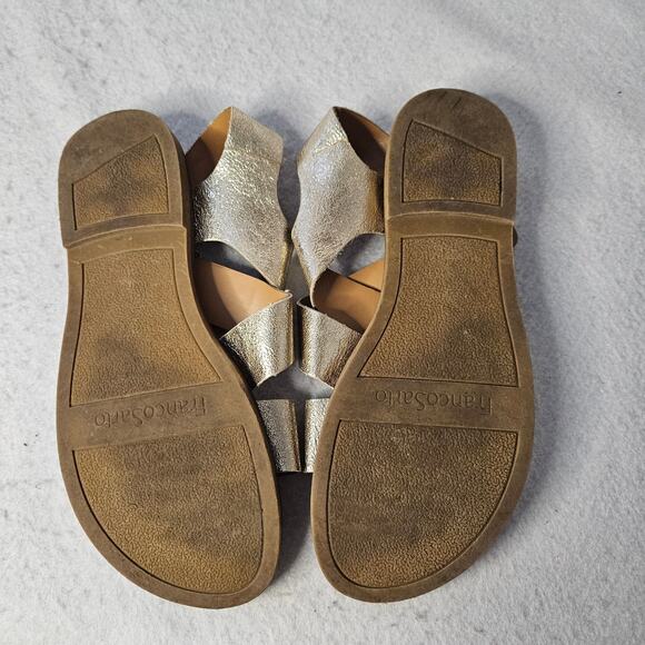 Franco Sarto Gold Strappy Flat Sandals Sz 8 - Picture 8 of 8
